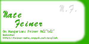 mate feiner business card